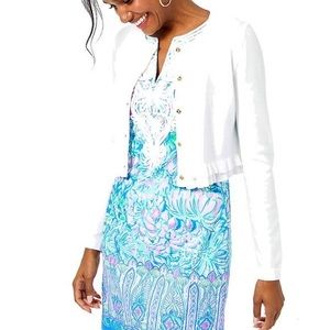 Lilly Pulitzer Gladys Cardigan in White EUC